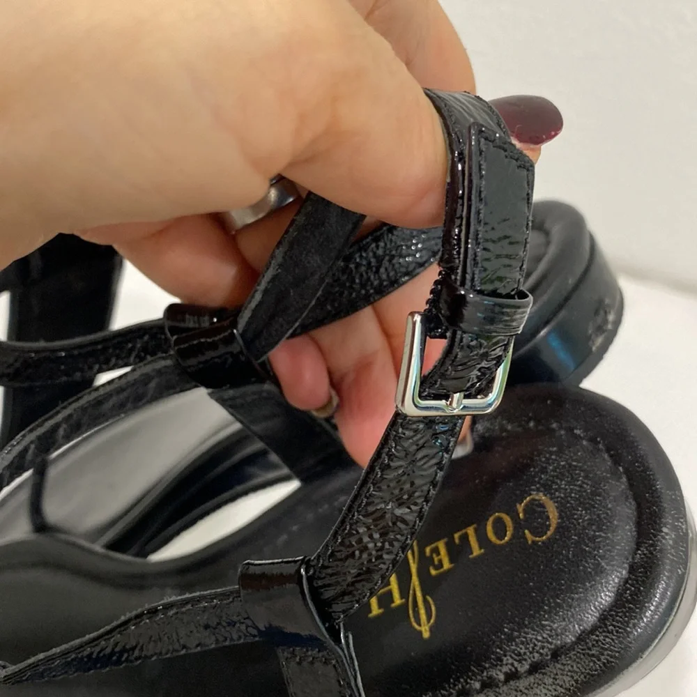 EUC Cole HAAN Black Leather Sandals | Size 5 - Picture 6 of 7